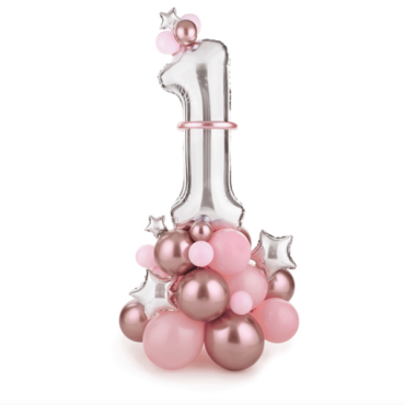 PartyDeco Balloonbouquet Set One Rosa 50 Teile 90x140cm GBN7-1-081