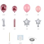 PartyDeco Ballon Bouquet One Rosa, 50-teilig