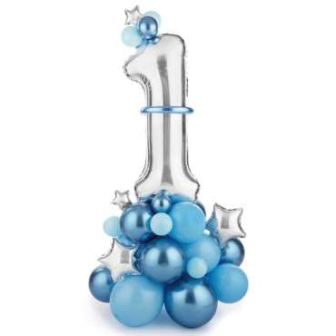 PartyDeco Balloonbouquet Set One Blau 50 Teile 90x140cm GBN7-1-001