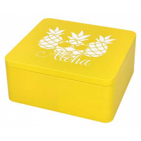 Birkmann Cookie Tin Aloha Yellow 21x19x9cm EH-7590276