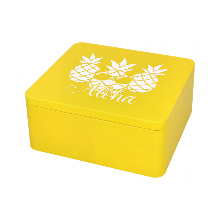 Birkmann Cookie Tin Aloha Yellow 21x19x9cm EH-7590276