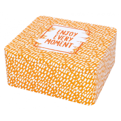 Birkmann Orange Tin Box Enjoy Every Moment, 21x19x9cm