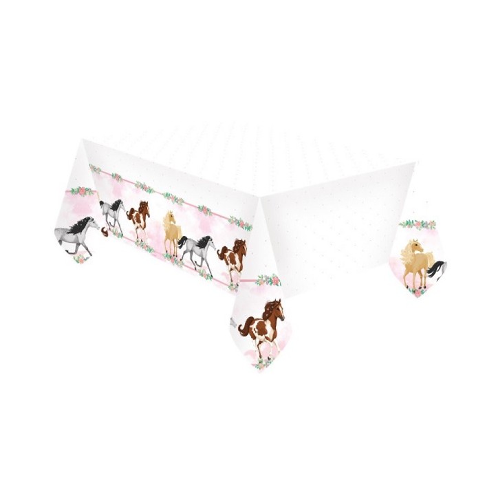 Horse Table Cloth - Amscan Beautiful Horses Party Collection - 0194099037884