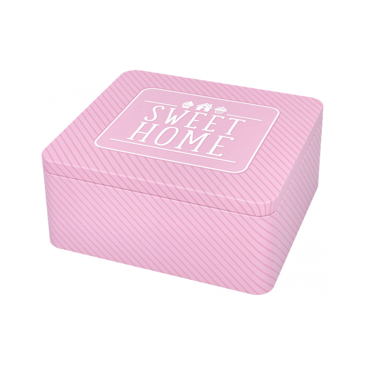 Birkmann Cookie Tin Box Pink Sweet Home 21x19x9cm EH-7590300