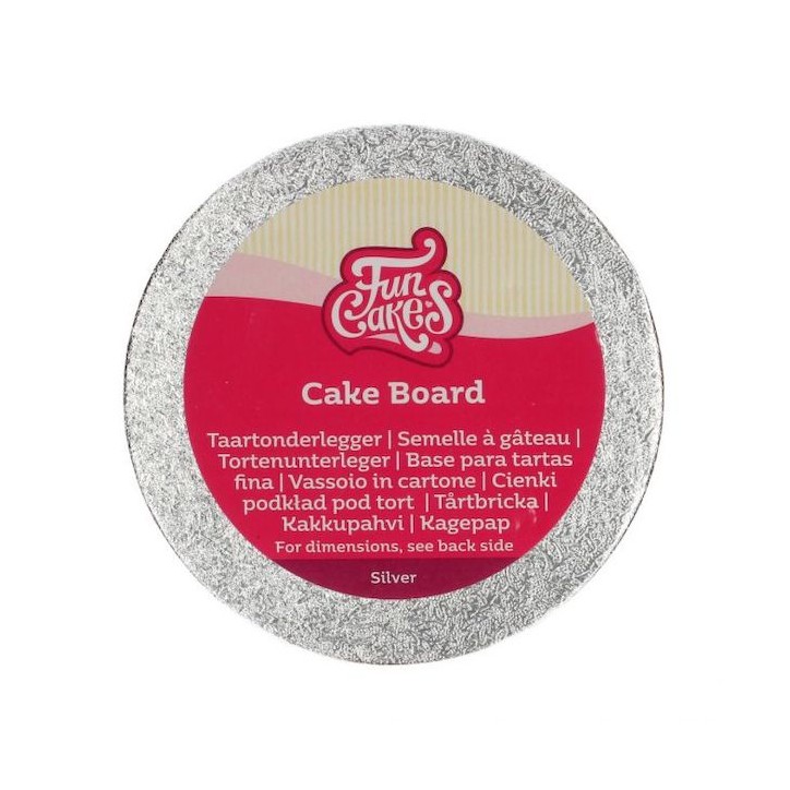 FunCakes Cake Board Silver 10cm 4mm CS-F80600