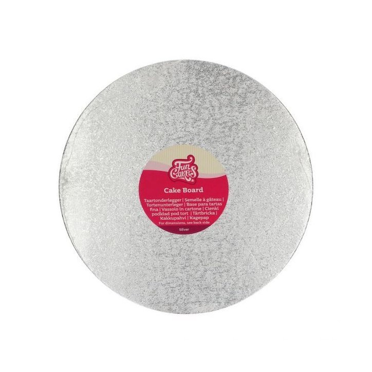 FunCakes Cake Board Round Silver 27.5cmx3mm CS-F80635