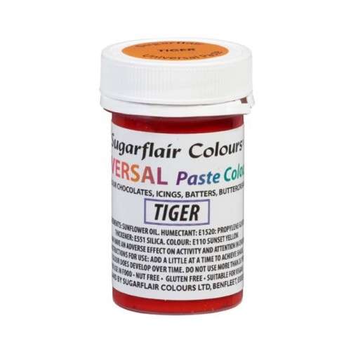 Sugarflair Universalpastenfarbe TIGER - Orange, 22g