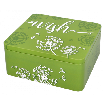 Birkmann Cookie Tin Box Green Wish Dandelions EH-7590359