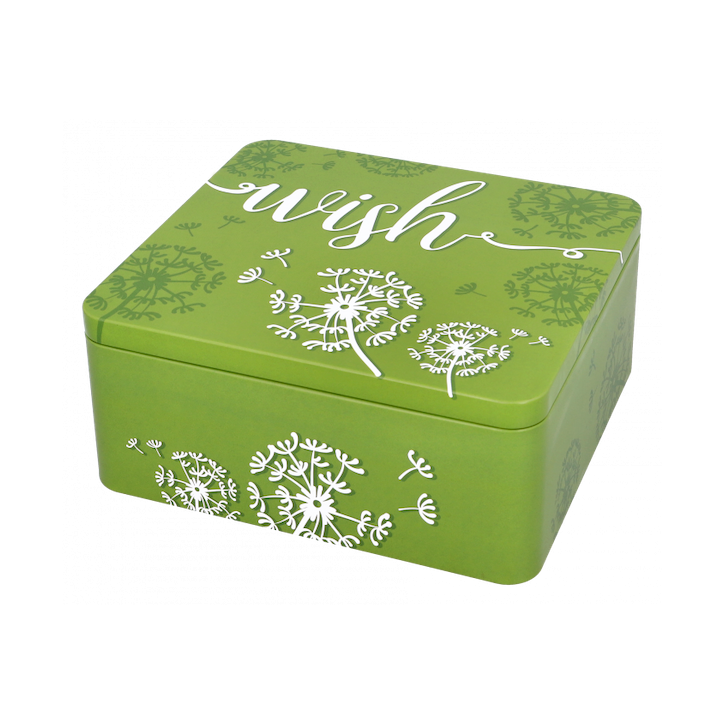 Birkmann Cookie Tin Box Green Wish Dandelions EH-7590359