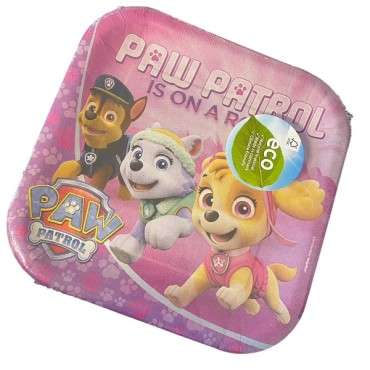 Paw Patrol Pinke Teller 8 Stk Eckig SO-551665-66