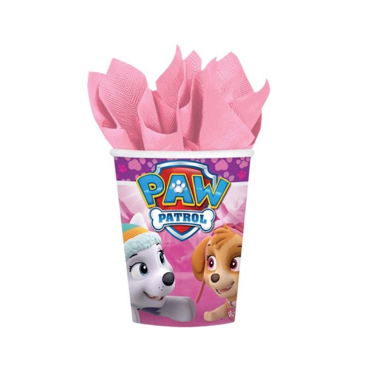 Paw Patrol Pink Paper Drinking Cups 250ml 8 Pcs SO-581665