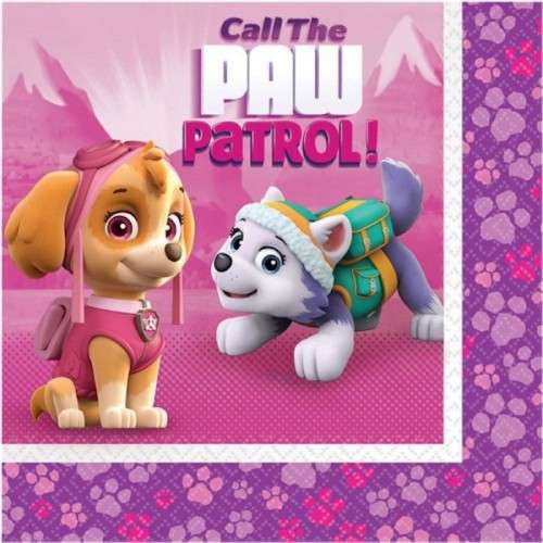 Amscan Paw Patrol Servietten Pink, 20 Stück