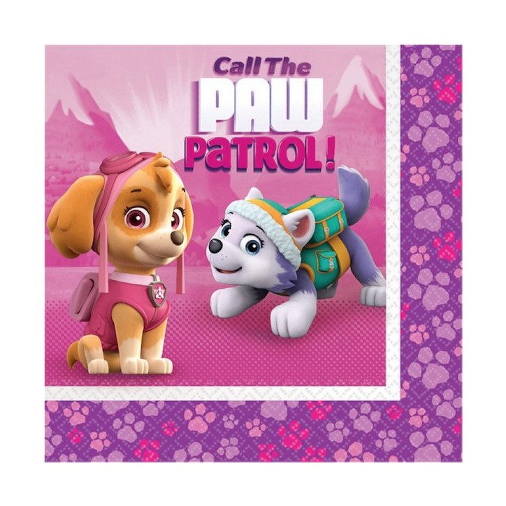 Paw Patrol Pink Paper Napkins 33cm SO-9902612