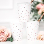 PartyDeco Rose Gold gepunktet Pappbecher, 6 Stück