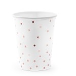 PartyDeco Rose Gold Polka Dots Party Cups, 6 pcs