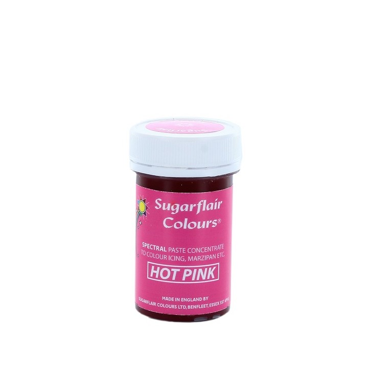 Glutenfreie Lebensmittelfarbe Hot Pink - Pastenfarbe Sugarflair Colours - Gelfarben essbar