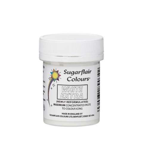 Sugarflair Lebensmittelfarbe Paste Extra Weiss - Extra White, 42g