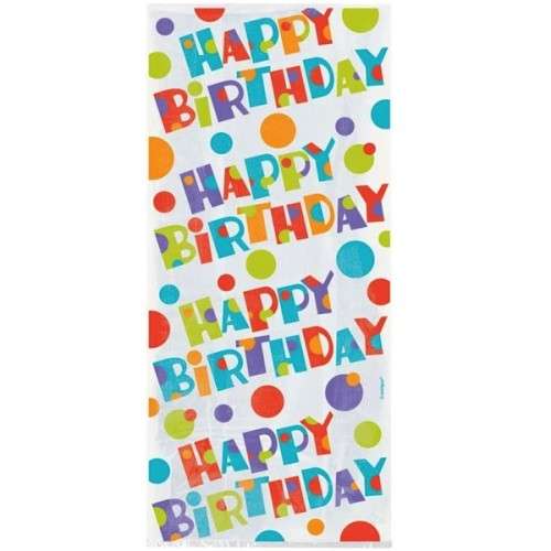 Unique Party Bubbly Happy Birthday Cello Bags, 20 pcs