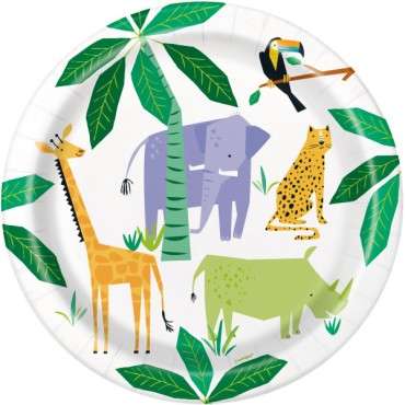 Unique Party Animal Safari Paper Plastes 22cm UP-73925EU