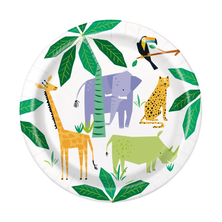 Unique Party Animal Safari Paper Plastes 22cm UP-73925EU