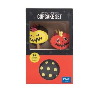 PME Cupcake Set Spooky Halloween Pumpkins 24 Pieces PME-CUT26