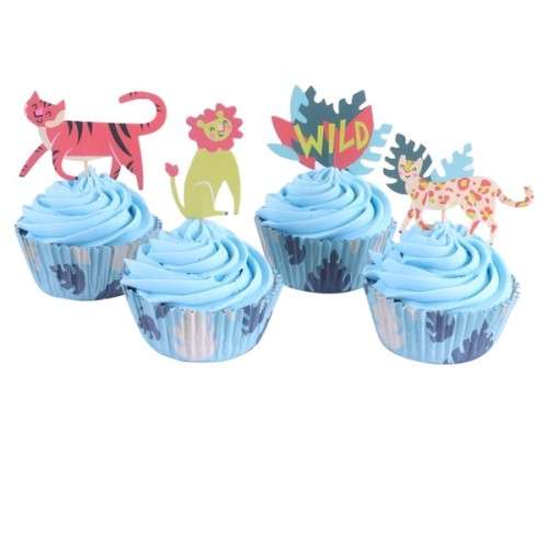 PME Cupcake Set Go Wild Safari Animals, 24 pcs