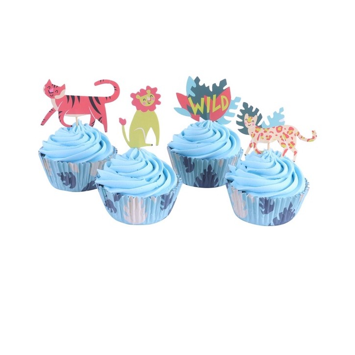 PME Cupcake Set Go Wild Safari Animals 24 Pieces PME-CUT20