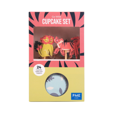 PME Cupcake Set Go Wild Safari Animals 24 Pieces PME-CUT20