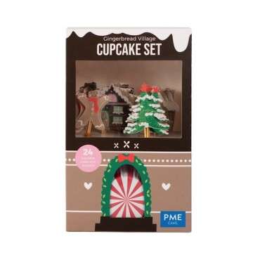 PME Cupcake Set Gingerbread Dorf Weihnachten 24 Pieces PME-CUT19