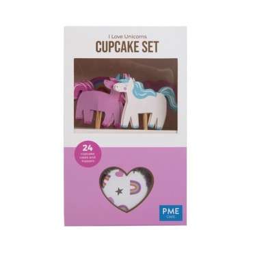 PME Cupcake Set I love Unicorns 24 Stk PME-CUT21