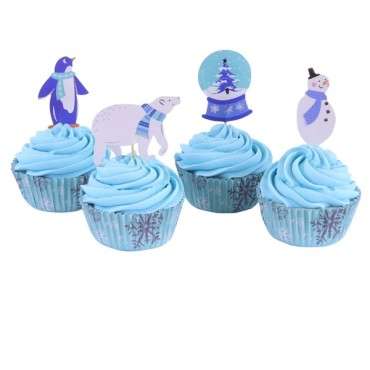 PME Cupcake Set Let it Snow 24 Pieces PME-CUT22