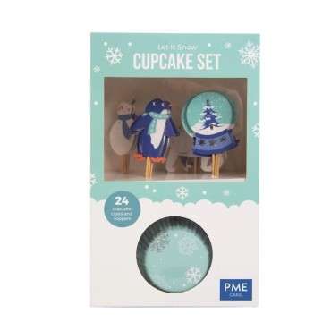 PME Cupcake Set Let it Snow 24 Pieces PME-CUT22