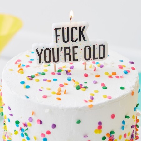 Ginger Ray „Fuck You’re Old“ Birthday Candle – Funny Cake Topper