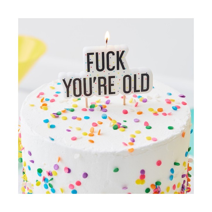 Ginger Ray „Fuck You’re Old“ Birthday Candle – Funny Cake Topper