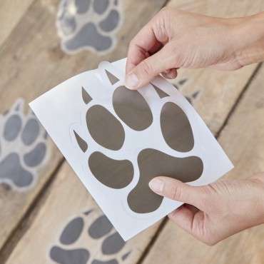 Ginger Ray Floor Stickers Wild Animal Pawprint 17x13.3cm GR-WILD-117