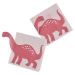 Ginger Ray Pink Dino Napkins, 16 pcs