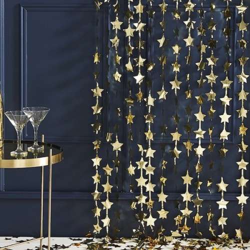 Ginger Ray Gold Star Party Backdrop, 120x200cm