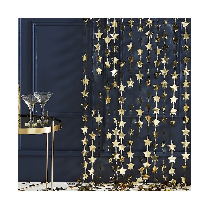 Ginger Ray Gold Foil Stars Backdrop Curtain 120x200cm GR-POP-418