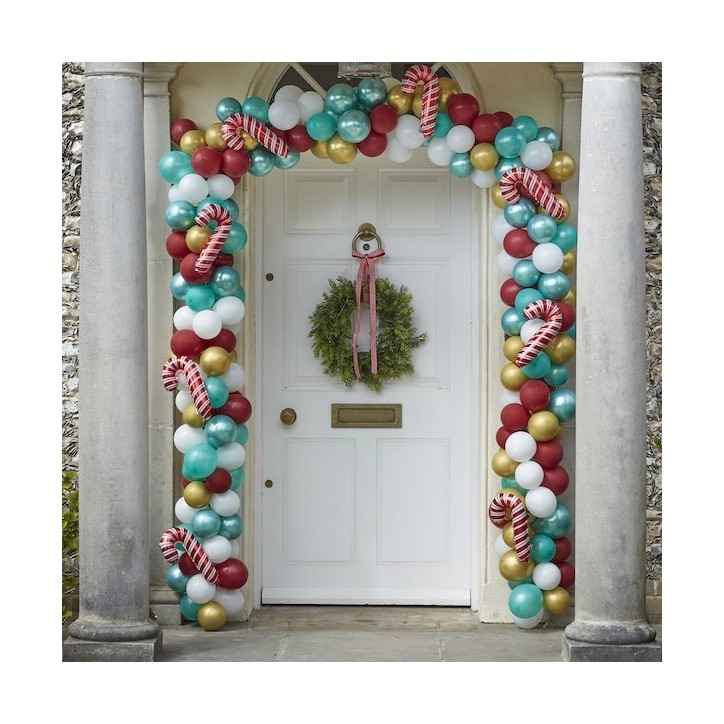 Ginger Ray Balloon Arch Candy Cane Christmas Door 240 Pieces GR-MRY-171