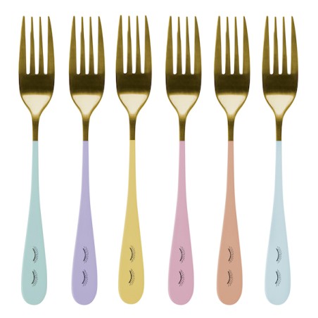 Miss Etoile Fork Set Gold-top Eyes 15.7cm 6 Stück ME-4971404