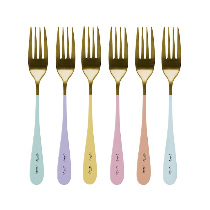 Miss Etoile Fork Set Gold-top Eyes 15.7cm 6 Stück ME-4971404