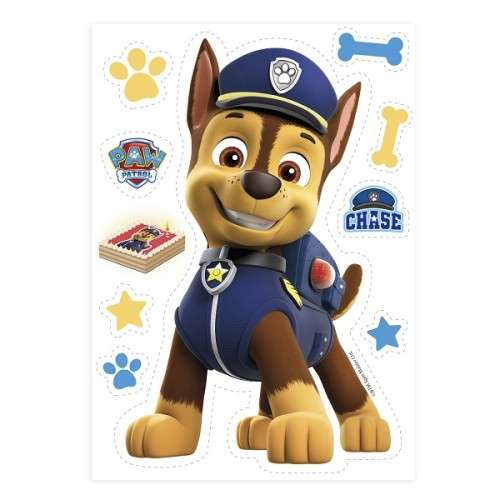 deKora Paw Patrol Chase Silhouette Wafer Paper Cake Decor