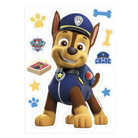 Paw Patrol Kuchendekor CHASE - Wafer Silhouette Chase Paw Patrol - Glutenfreie Paw Patrol Oblatendekor