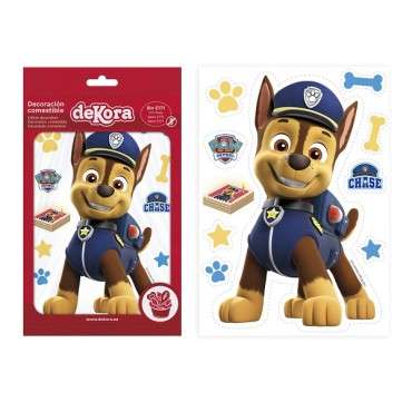 Paw Patrol Kuchendekor CHASE - Wafer Silhouette Chase Paw Patrol - Glutenfreie Paw Patrol Oblatendekor