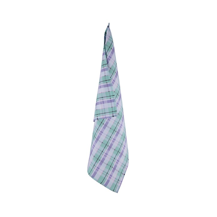 Miss Etoile tea towel checkered green-lilac 50x70cm ME-4975179