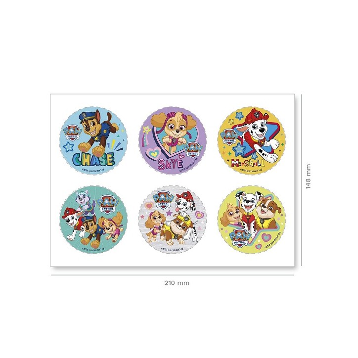 Edible Paw Patrol Cupcake Discs 2.5" (5.8cm) - DeKora Paw Patrol Cake Decoration 236032