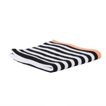 Miss Etoile Dish Cloth 30x30cm Black-Peach Striped ME-4969097