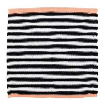 Miss Etoile Dish Cloth 30x30cm Black-Peach Striped ME-4969097