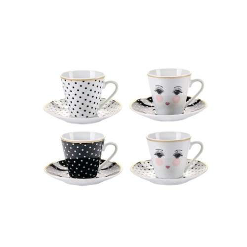 Miss Etoile Espressotassen Geschenkset Eyes, 4 Stk