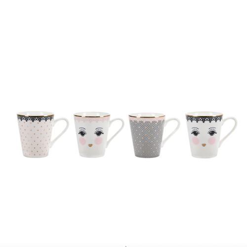 Miss Etoile Kaffeetassen Geschenkset Lace, 4 Stk